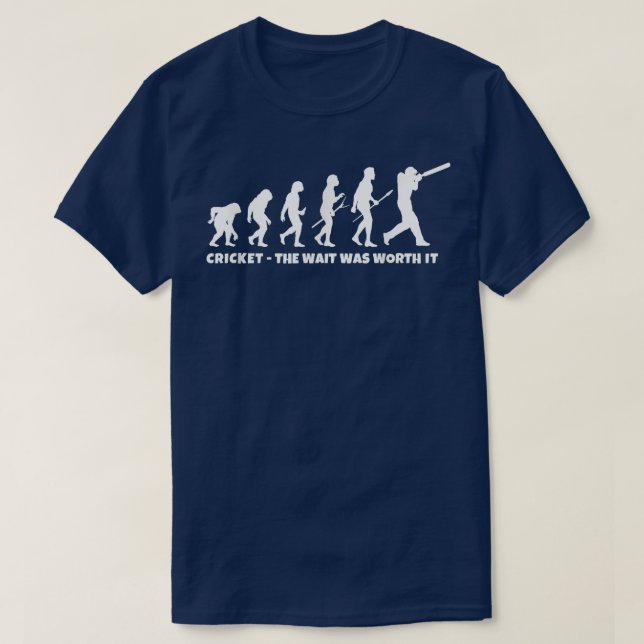 Cricket Evolution for Cricket Sports Player Funny  T-Shirt (Design Front)