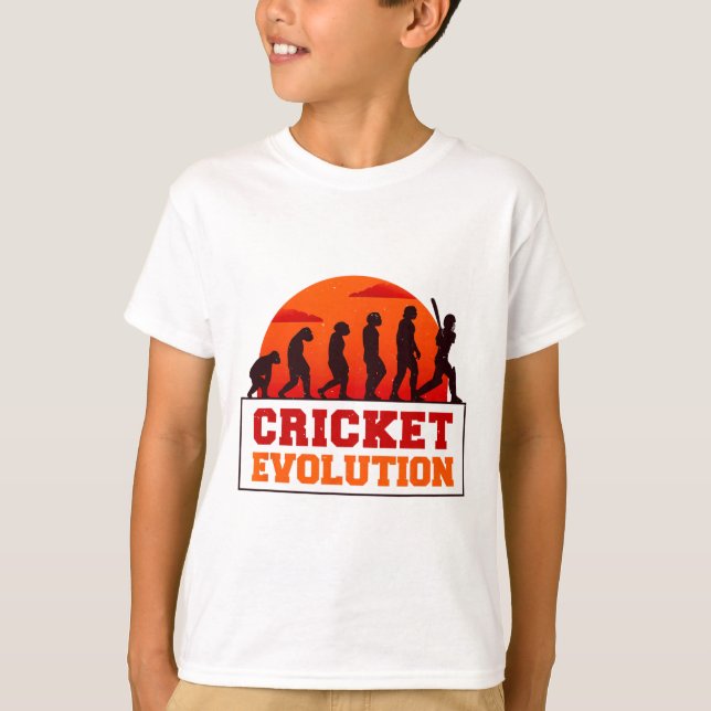 Cricket Evolutionn Funny Sport Fan Cricketer Novel T-Shirt (Front)