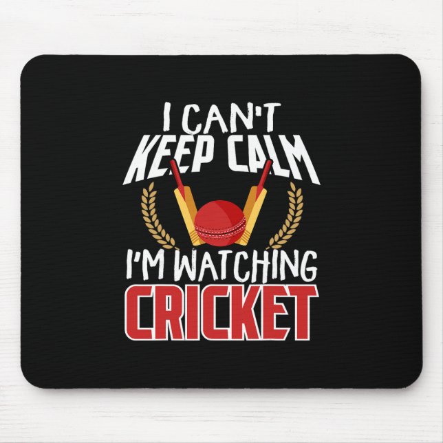 Cricket Fan Apparel Pionate Cricket Player Cricket Mouse Pad (Front)