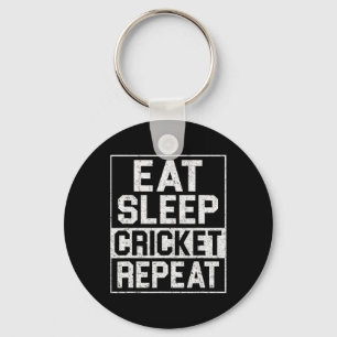 Cricket Fan Lover Shirt Eat Sleep Cricket Repeat F Key Ring
