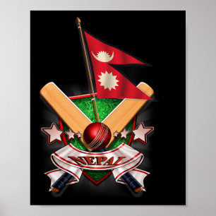 Cricket Flag Of Nepal New  Poster