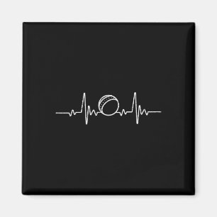 Cricket Funny Heartbeat For Cricket Player Ll Love Magnet