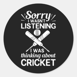 Cricket Game Player Ll T Coach Cricketer  Classic Round Sticker