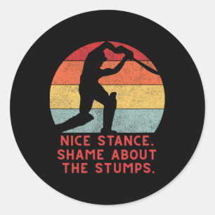 Cricket Gifts England Inda Pakistan Cricketer Funn Classic Round Sticker