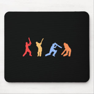 Cricket Gifts - Retro Vintage Colors Cricket Playe Mouse Pad