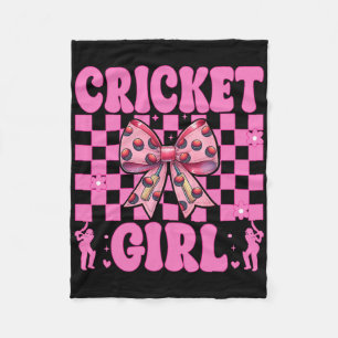 Cricket Girl Mom Mama Mothers Day Coquette Bow Fleece Blanket