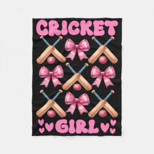 Cricket Girl Player Mom Mama Mothers Day Coquette Fleece Blanket