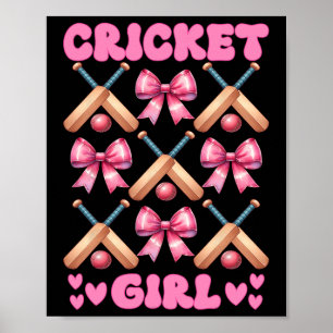 Cricket Girl Player Mom Mama Mothers Day Coquette Poster