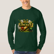 Cricket Gold Emblem Sport Inspired Long Sleeve T-S