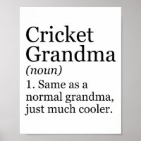Cricket Grandma Definition Funny Sarcastic Sports 