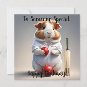 Cricket Guinea Pig, Flat Birthday Card