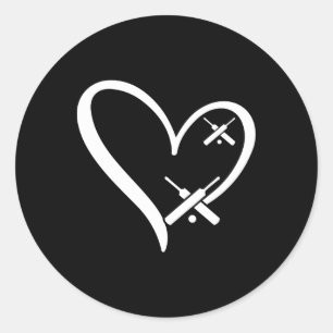 Cricket Heart Cricketing Cricket Player Cricket He Classic Round Sticker