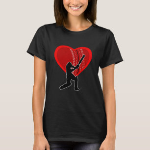 Cricket Heart Sport Love Anti Valentines Day T-Shirt