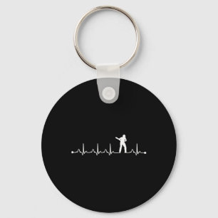 Cricket Heartbeat Ekg Pulse For Cricket Player Key Ring