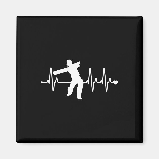 Cricket Heartbeat - Funny Cricketer  Magnet (Front)