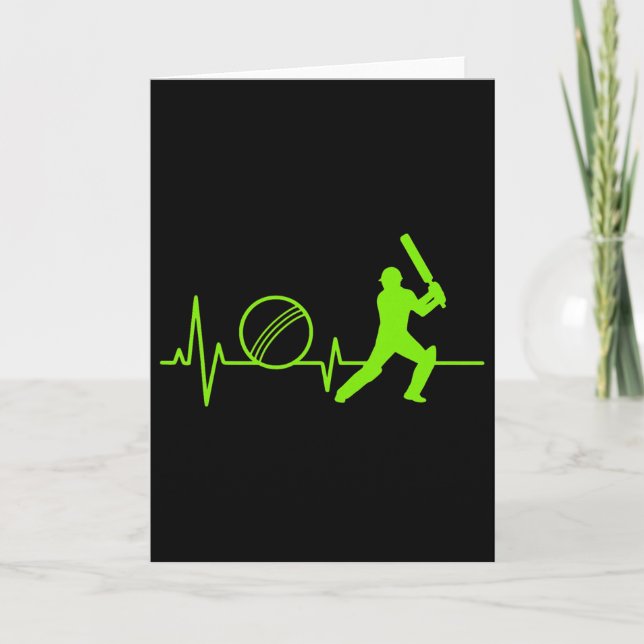 Cricket Heartbeat Tee Pulse Tsman Design For Playe Card (Front)