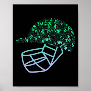 Cricket Helmet For Cricketer Boys Cricket  Poster