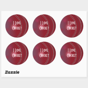 Cricket: "I Love Cricket" Classic Round Sticker
