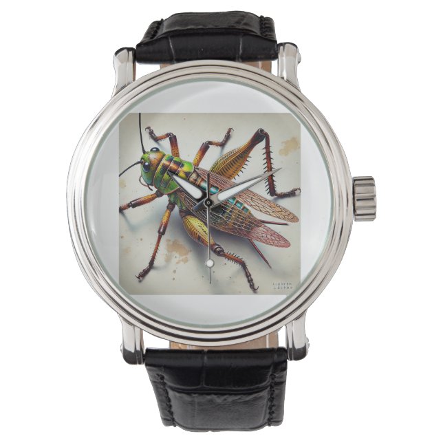 Cricket in Watercolor 071124IREF246 - Watercolor Watch (Front)