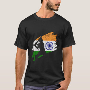 Cricket India Flag Jersey Vintage Gift T-Shirt