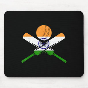 Cricket India Vintage Indian Flag Cricketer Mouse Pad