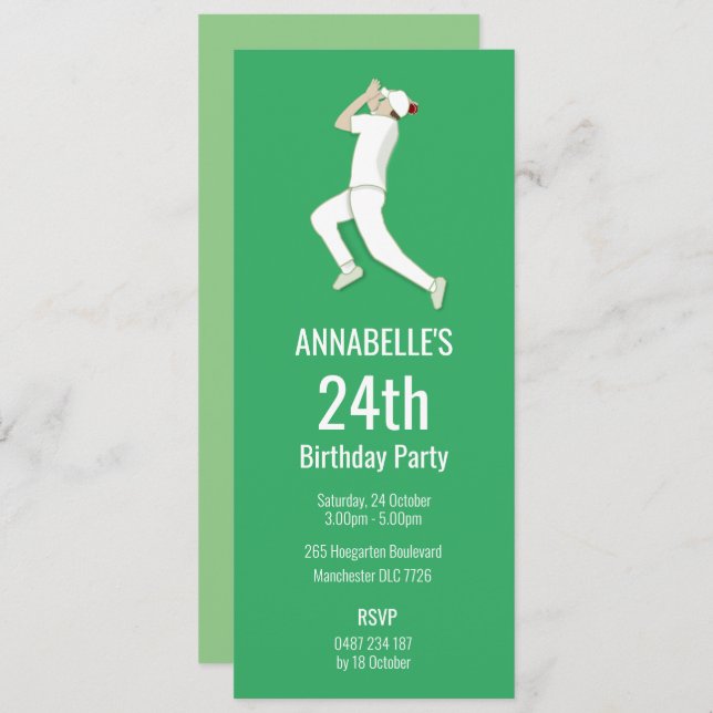 Cricket Invitation (Front/Back)