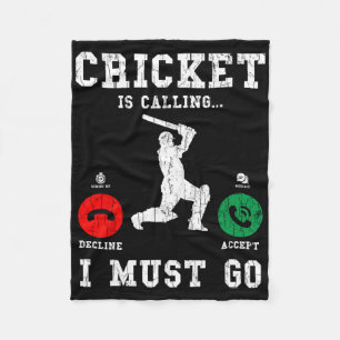 Cricket Is Calling Funny Graphic For Player 1 Fleece Blanket