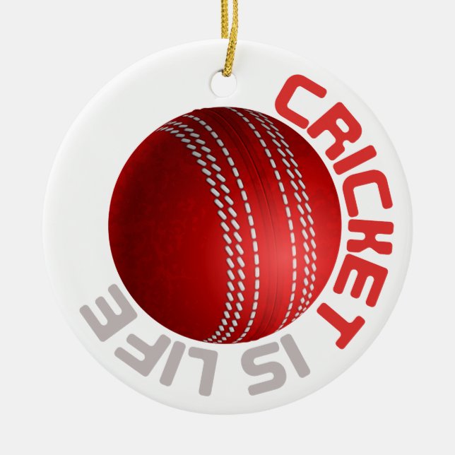 Cricket is Life Ceramic Tree Decoration (Front)