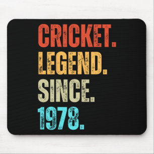 Cricket Legend Since 1978 Retro Birthday Mouse Pad
