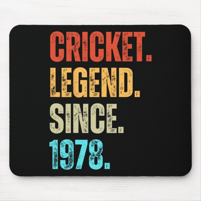 Cricket Legend Since 1978 Retro Birthday  Mouse Pad (Front)