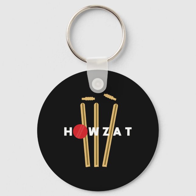 Cricket Ll Wickets Bowler Funny Out Shouting Sloga Key Ring (Front)