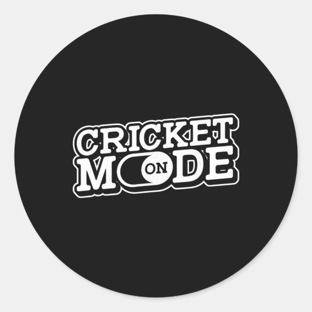 Cricket Mode On - Cricketer Player Tsman Bowler Cr Classic Round Sticker (Front)