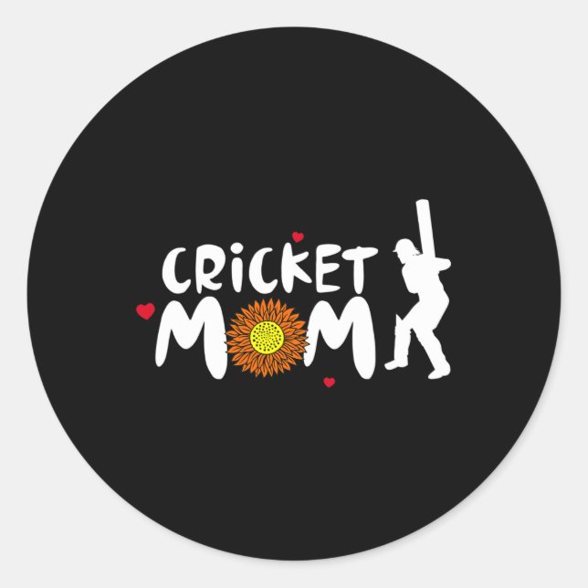 Cricket Mom For Women  Classic Round Sticker (Front)
