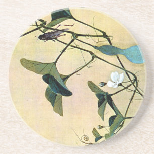Cricket on a Vine Japanese Woodblock Art Ukiyo-E Coaster