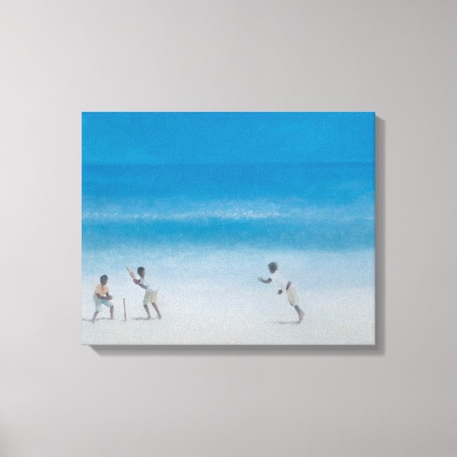 Cricket on the beach 2012 canvas print (Front)
