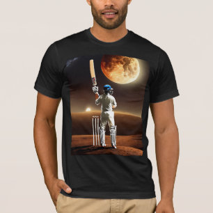 Cricket on the Moon - Unique Sports Art T-Shirt