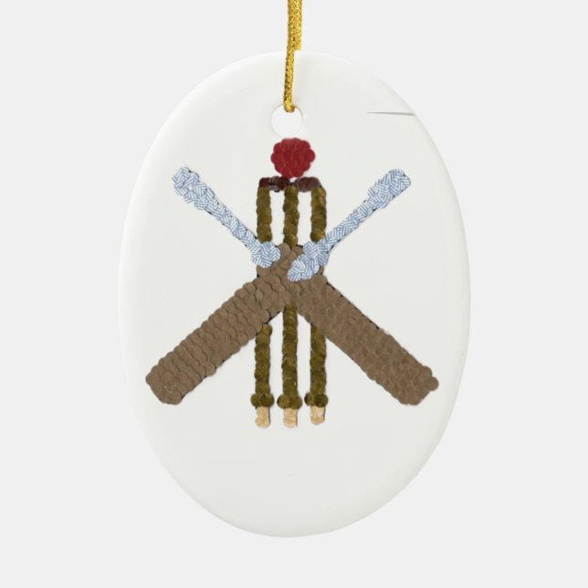 Cricket Oval Tree Ornament (Front)