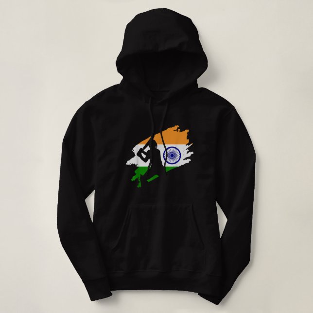 Cricket Patriotic India Sports Jersey Gift  Hoodie (Design Front)