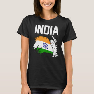 Cricket  Patriotic Indian Players Flag Of India T-Shirt