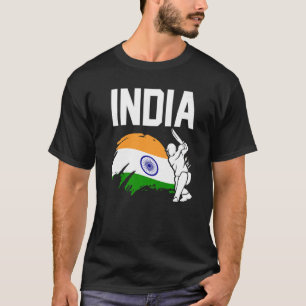 Cricket  Patriotic Indian Players Flag Of India T-Shirt