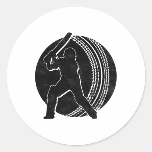 Cricket Player 11 Classic Round Sticker