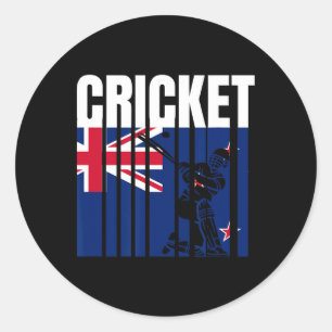 Cricket Player 4  Classic Round Sticker