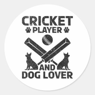 Cricket Player And Dog Lover - Dog Owner Cricket P Classic Round Sticker
