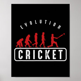 Cricket Player Athletes Sports Coach Evolution Of  Poster