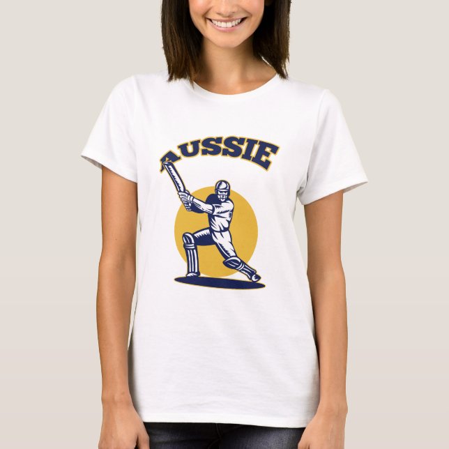 cricket player batsman Australia retro T-Shirt (Front)
