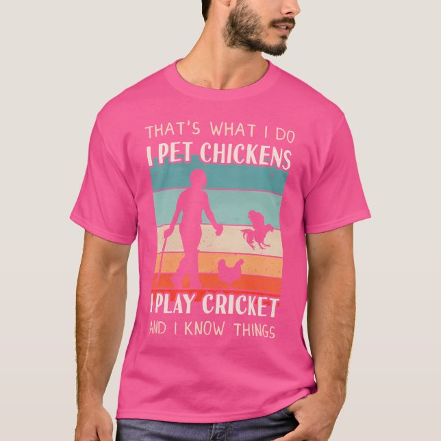 Cricket Player Chicken Keeper Funny Cricket T-Shirt (Front)