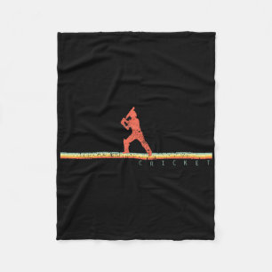 Cricket Player Coach Gift Sports Retro Fleece Blanket