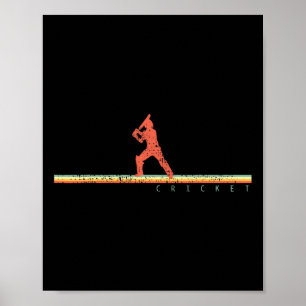 Cricket Player Coach Gift Sports Retro Poster