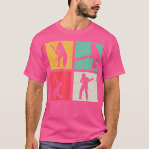 Cricket Player Cricket Silhouette Cricketing Crick T-Shirt