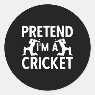 Cricket Player Cricket Sport Vintage Cricket 5  Classic Round Sticker